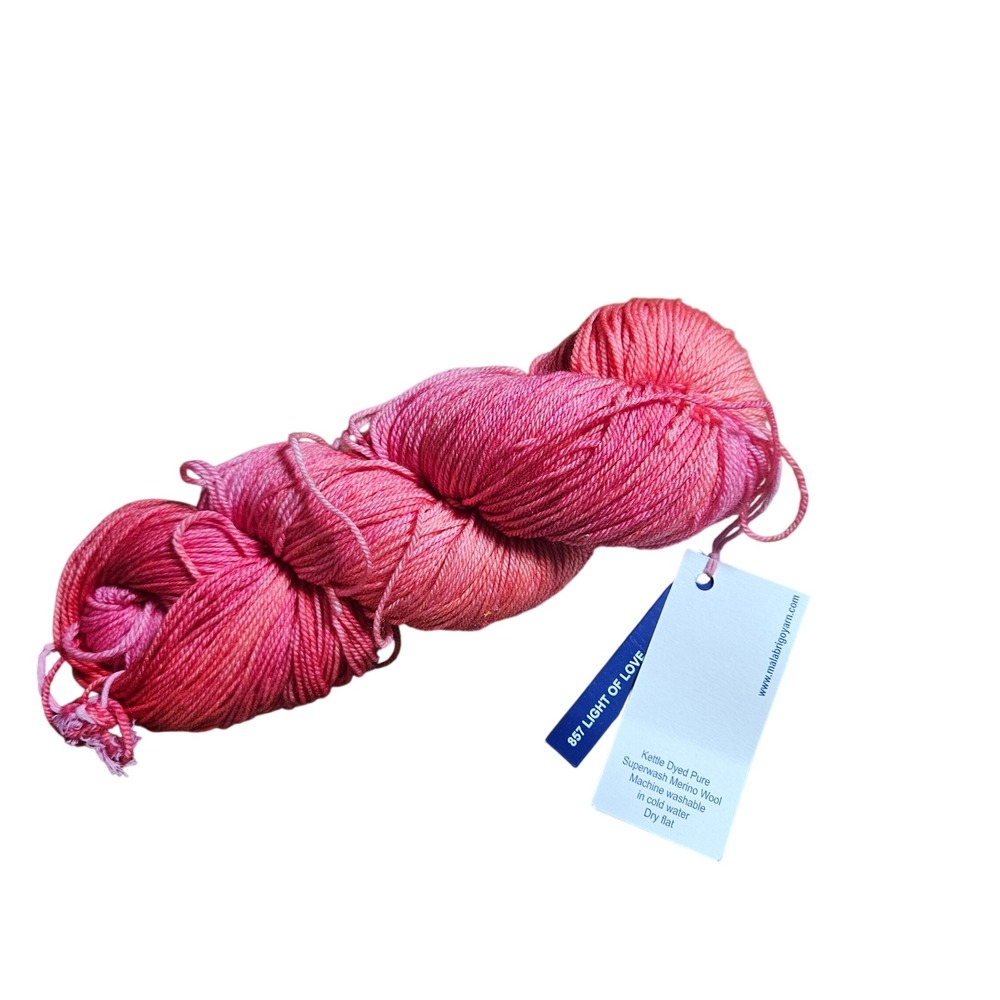 Malabrigo Sock Superwash Merino Wool Yarn 440yd Kettle Dyed Light of Love 857